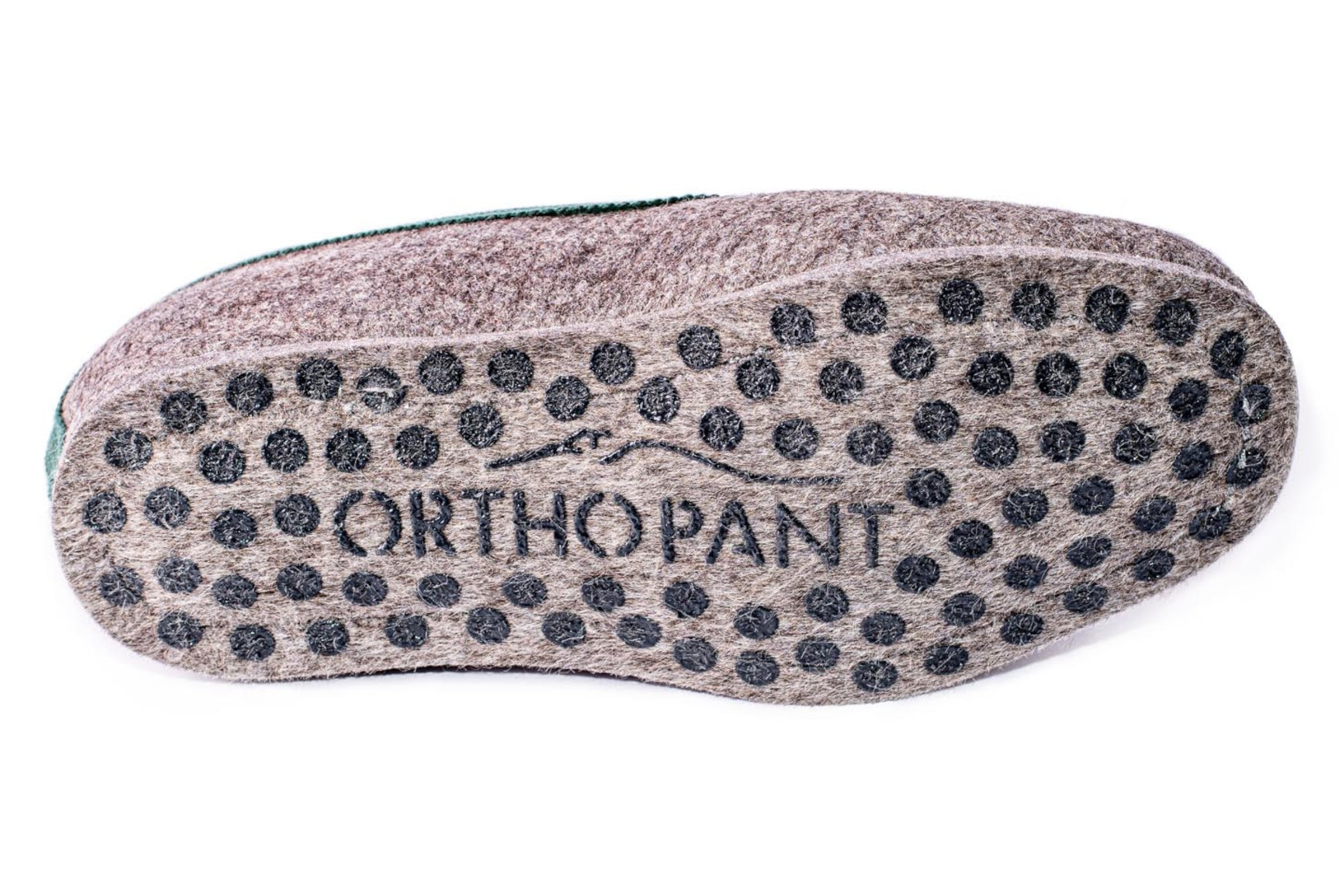 Pantofole in feltro CLASSIC- grigio con bordo verde