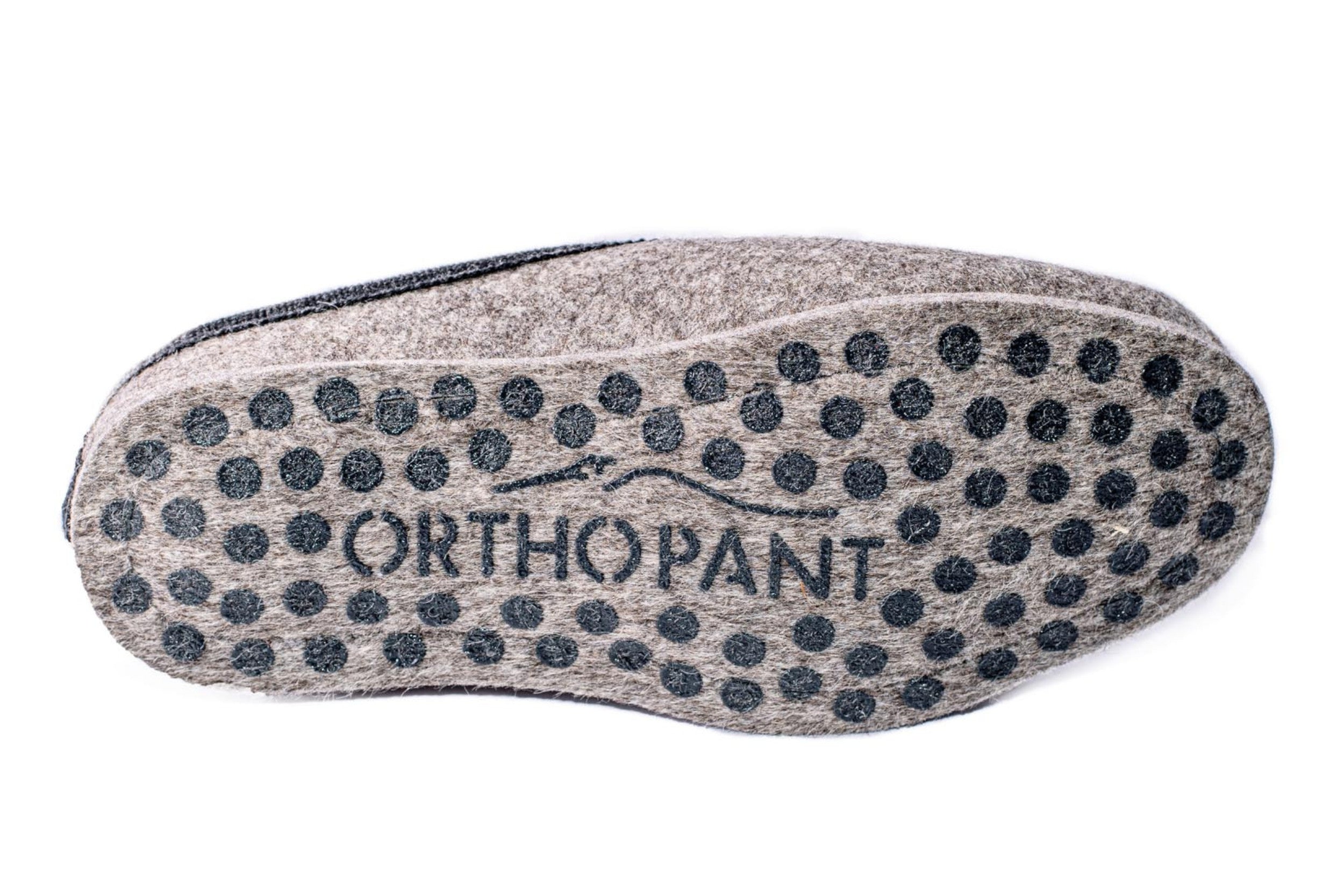 Pantofole in feltro BAITA - grigio con bordo nero