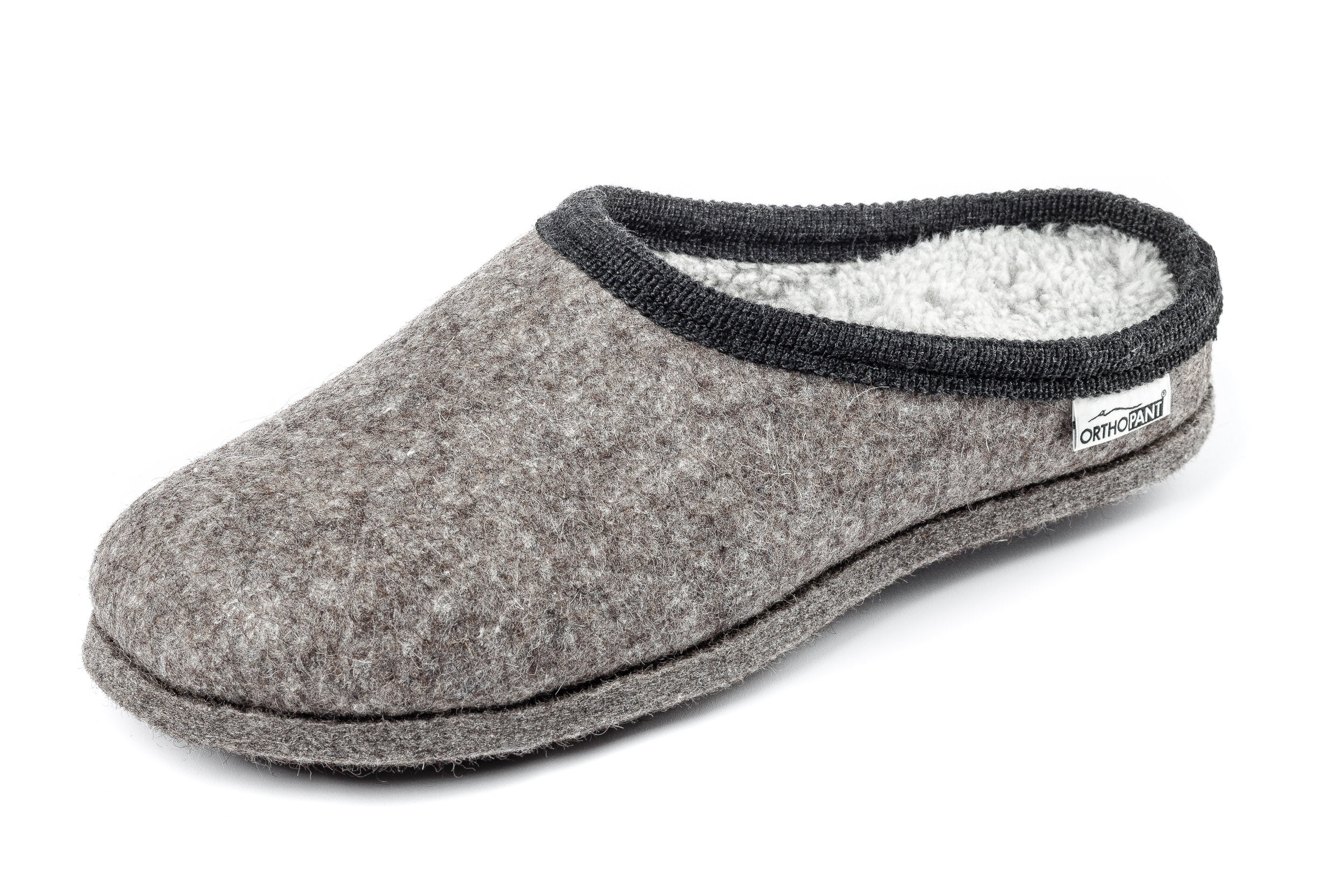 Pantofole in feltro BAITA - grigio con bordo nero