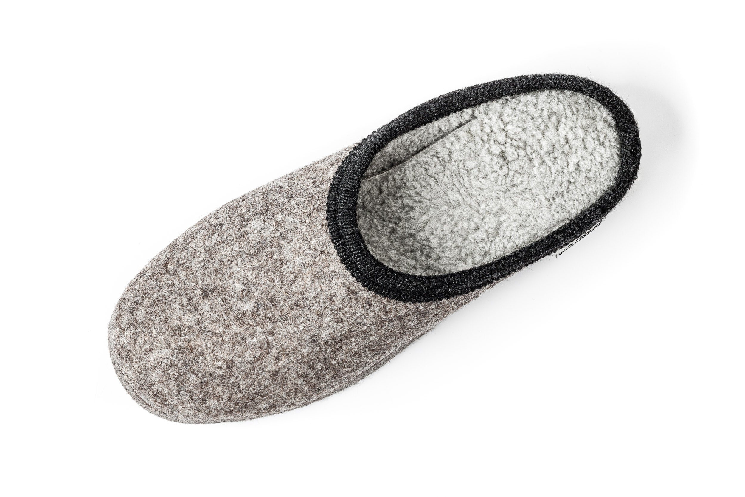 Pantofole in feltro BAITA - grigio con bordo nero