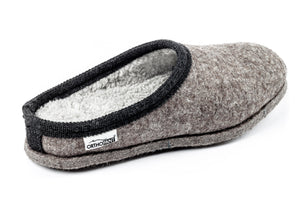 Pantofole in feltro BAITA - grigio con bordo nero