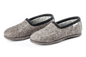 Pantofole in feltro CLASSIC- grigio con bordo nero