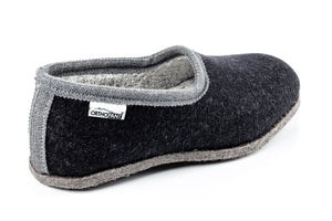 Pantofole in feltro CLASSIC, antracite con bordo grigio
