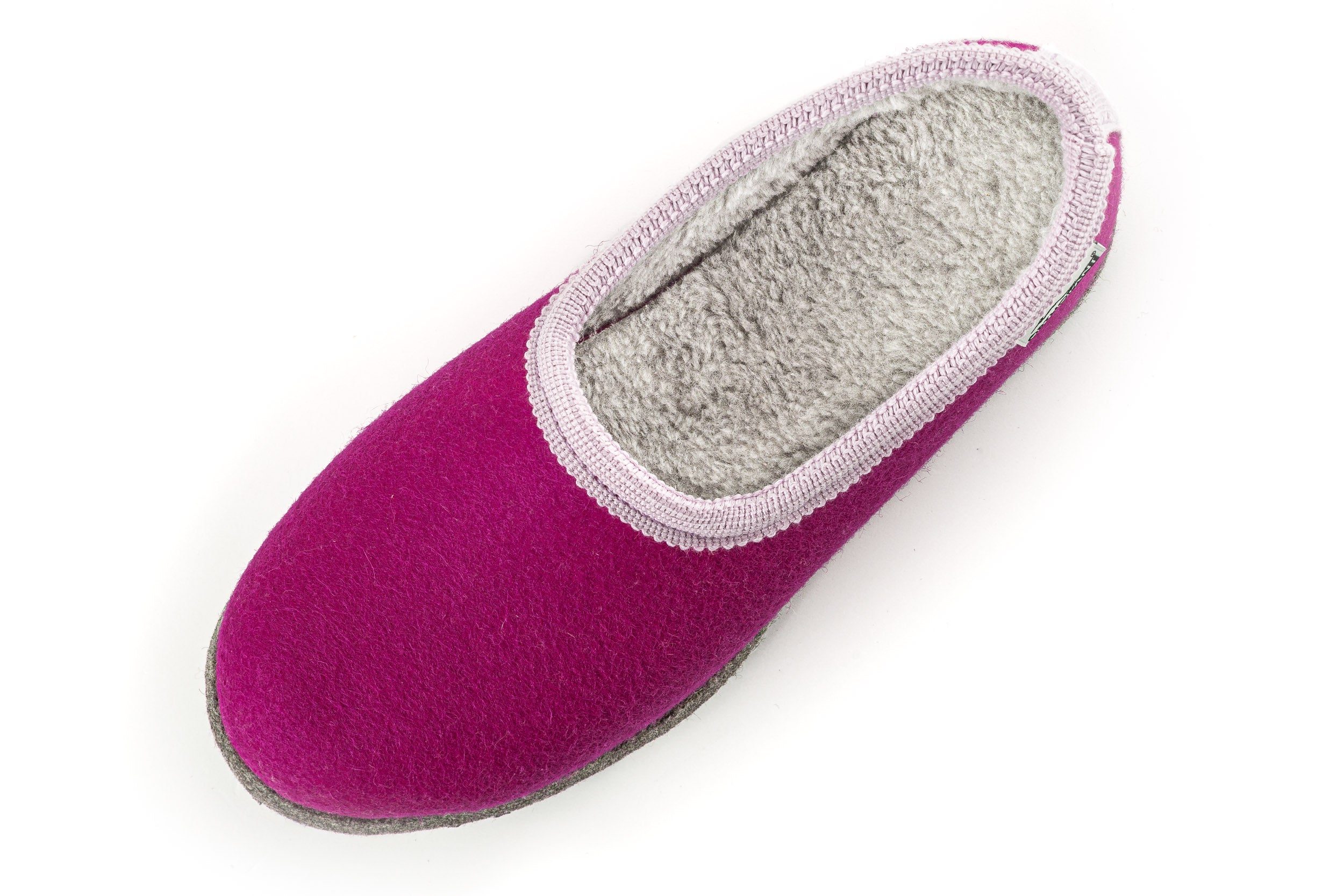 Filzpantoffeln CLASSIC - Hausschuhe pink mit rosa Borte