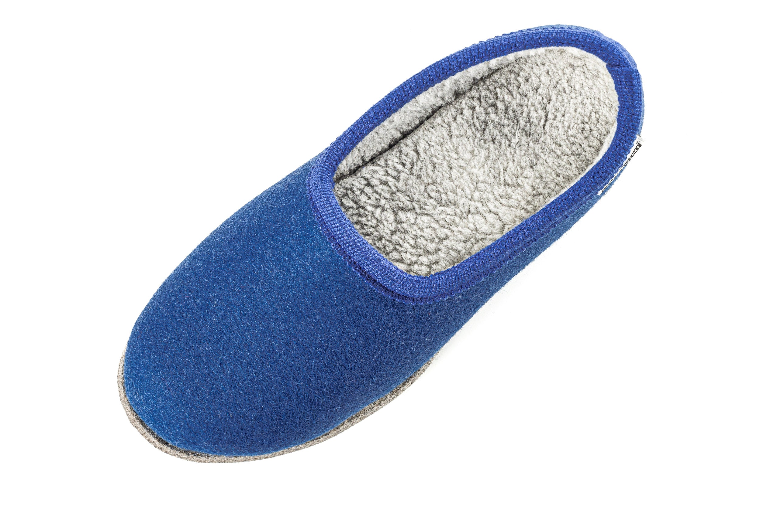 Pantofole in feltro CLASSIC, blu con bordo blu