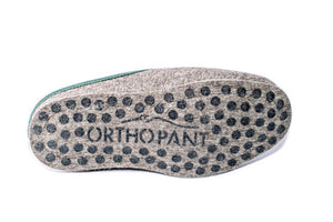 Pantofole in feltro BAITA - grigio con bordo verde
