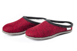 Pantofole in feltro BAITA - rosso con bordo nero