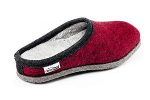 Pantofole in feltro BAITA - rosso con bordo nero