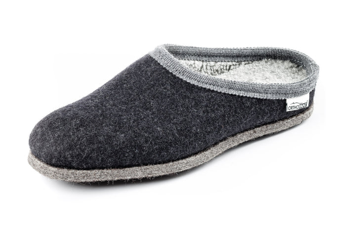 Pantofole in feltro BAITA - antracite con bordo grigio