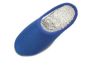 Pantofole in feltro BAITA, blu con bordo blu