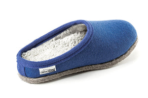 Pantofole in feltro BAITA, blu con bordo blu