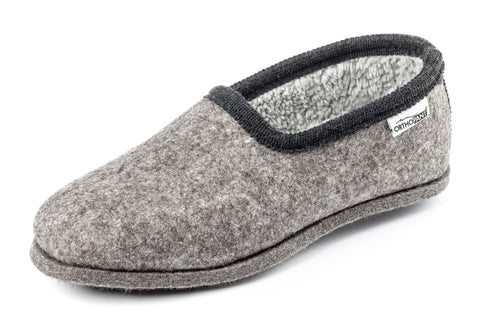 Pantofole in feltro CLASSIC- grigio con bordo nero