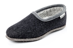 Pantofole in feltro CLASSIC, antracite con bordo grigio