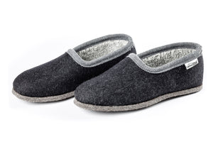 Pantofole in feltro CLASSIC, antracite con bordo grigio