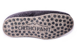 Pantofole in feltro CLASSIC, antracite con bordo grigio